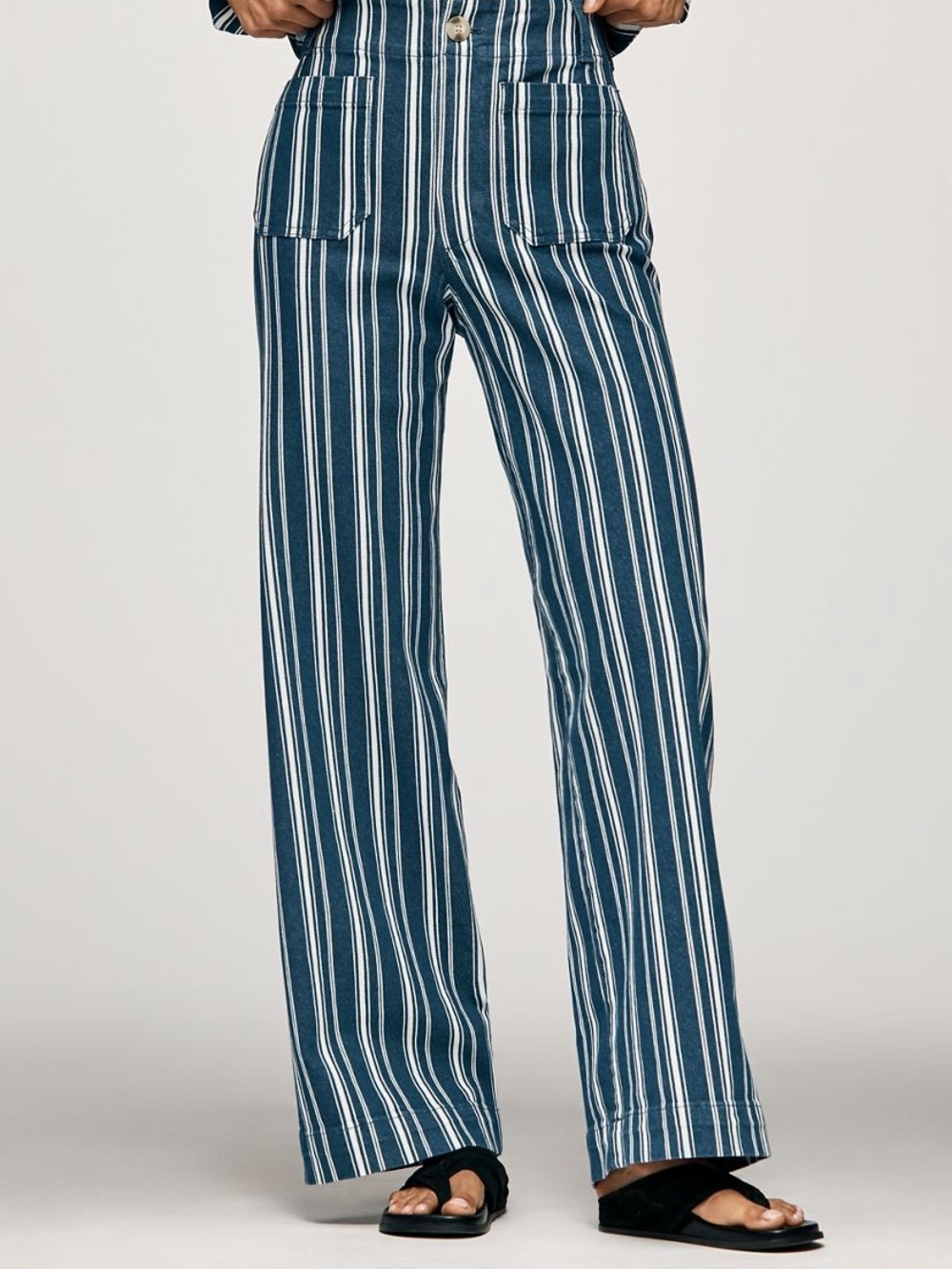 The colette striped full-length Wide-Leg trousers by Maeve - Picture 4 of 9